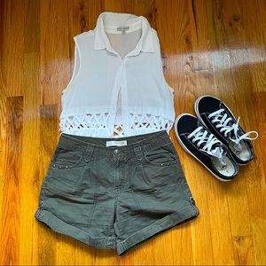 Route 66 Olive green shorts size 14